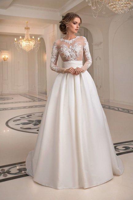 свадебное платье с длинным рукавом для венчания