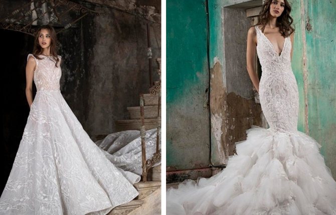 Свадебное платье с разрезом.