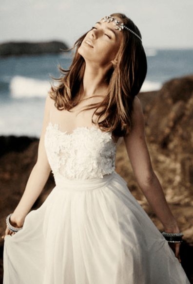 свадебное платье с высокой талией