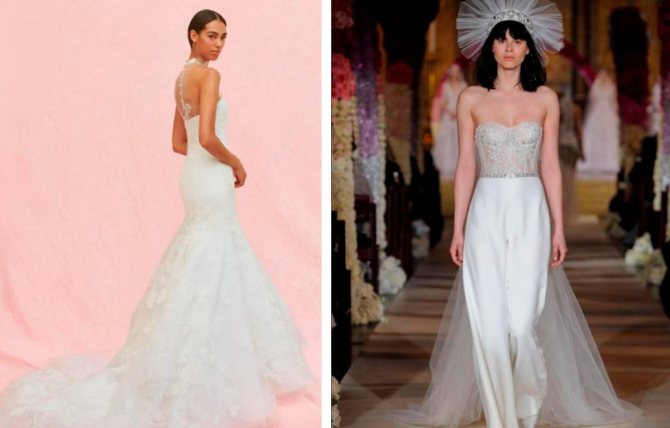 Свадебное платье со шлейфом брюки.