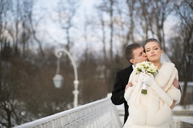 свадебное платье зимой 2