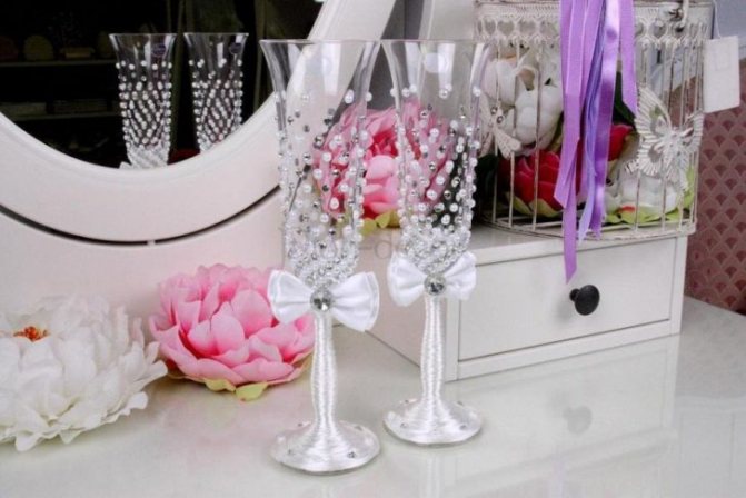 свадебные бокалы своими руками