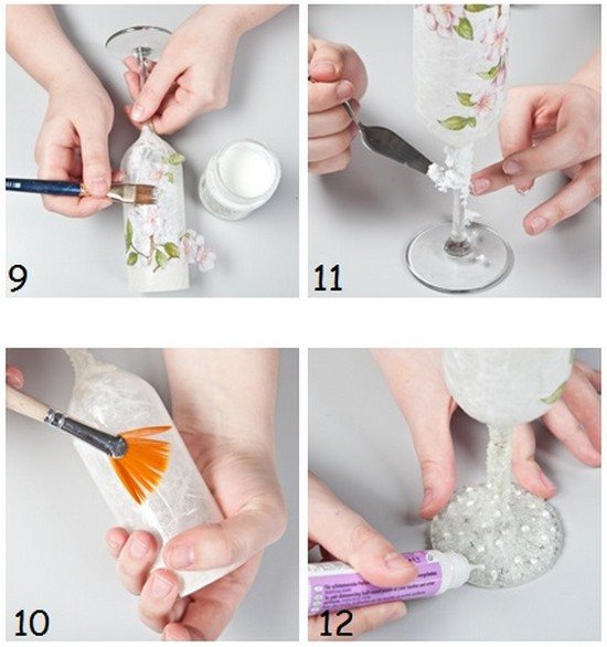 Свадебные бокалы своими руками