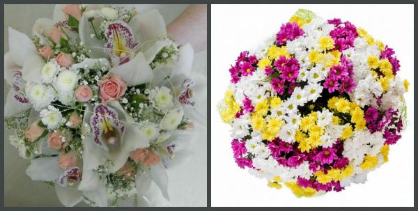Свадебные букеты из хризантем