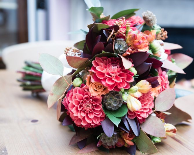 свадебные букеты в осеннем стиле