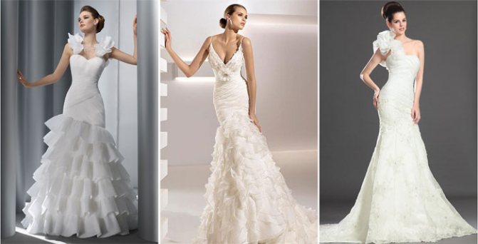 Свадебные платья с цветами и брошами