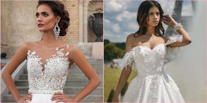 Свадебные платья с декором всегда смотрятся роскошно