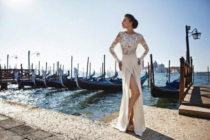 Свадебные платья с разрезами