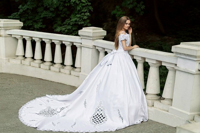 свадебные платья со шлейфом 4