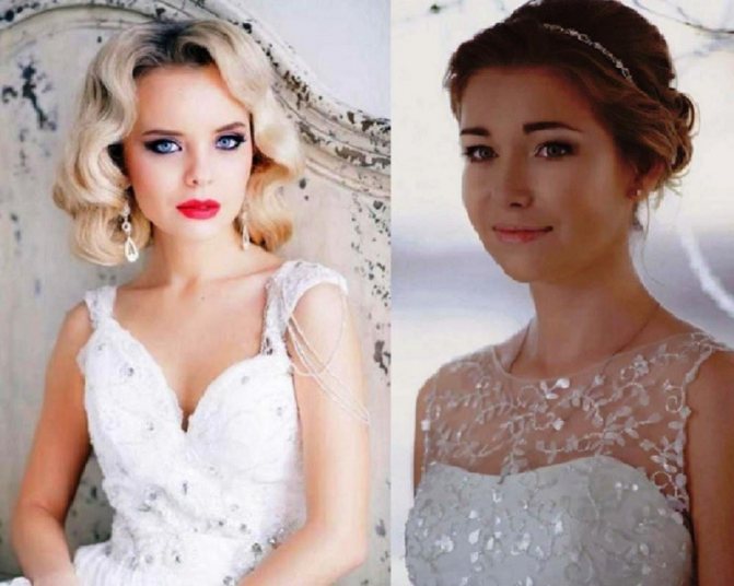 Свадебные прически на каре без челки