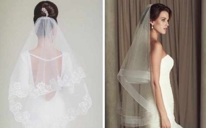 Свадебные прически на средние волосы с фатой с челкой