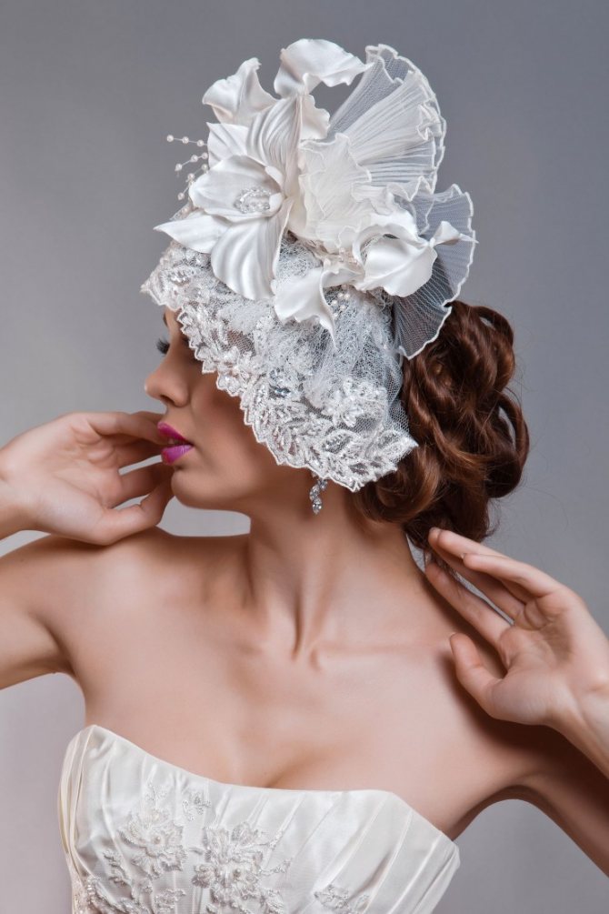 Свадебные шляпки - фото оригинальных головных уборов невесты