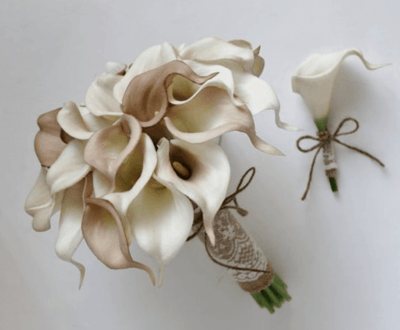 свадебный букет бежевого цвета