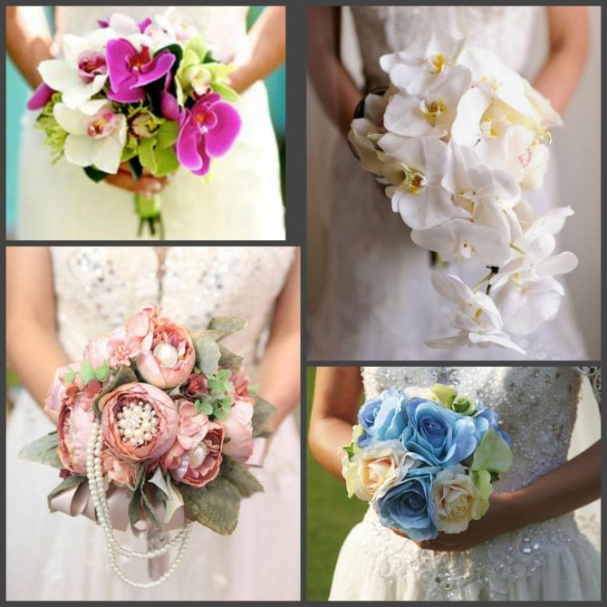 Свадебный букет из искусственных цветов