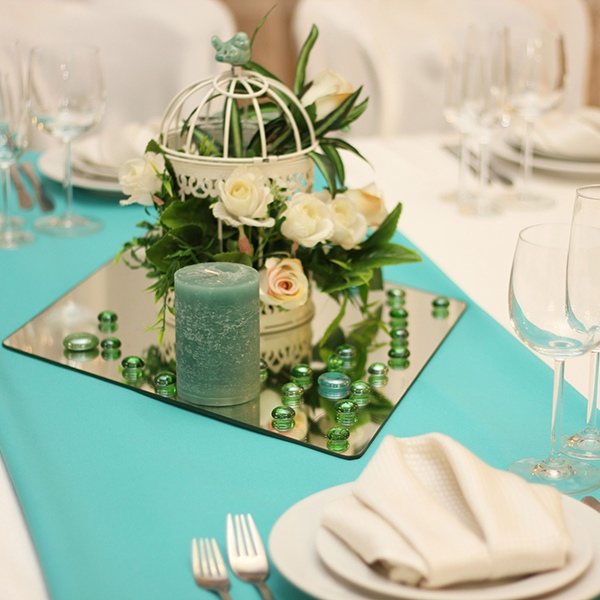 свадебный стол в мятных оттенках