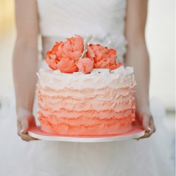 свадебный торт без мастики омбре