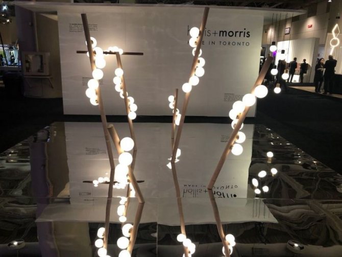 Светильники шары бутоны цветков на ветке