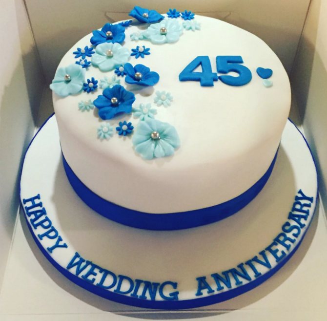 торт на 45 лет свадьбы