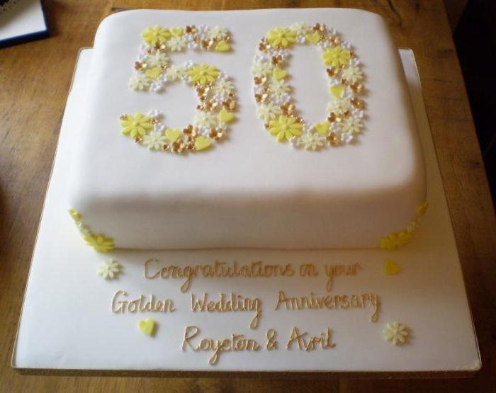 торт на золотую свадьбу кремовый