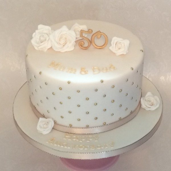 торт с мастикой на 50 лет свадьбы