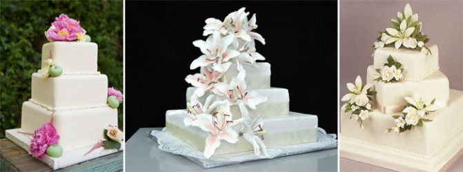 Торты квадратной формы на жемчужную годовщину