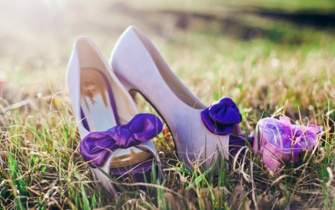 туфли к свадебному платью цвета