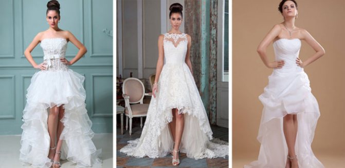 укороченное свадебное платье