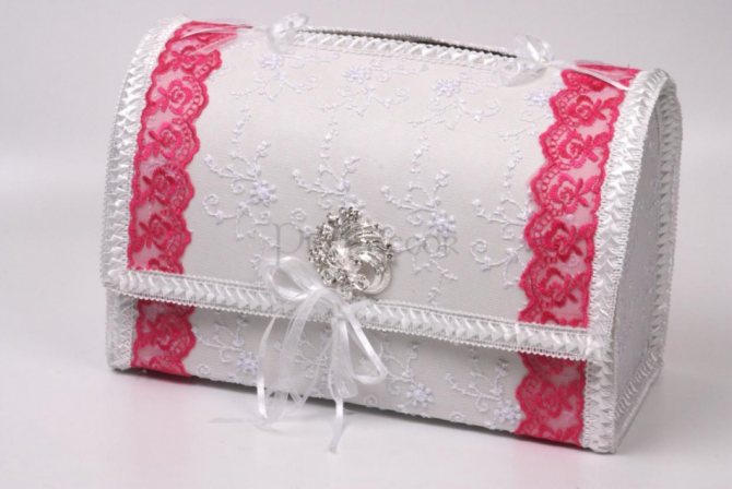 Украшаем свадебную коробку для денег своими руками: фото стильной коробки