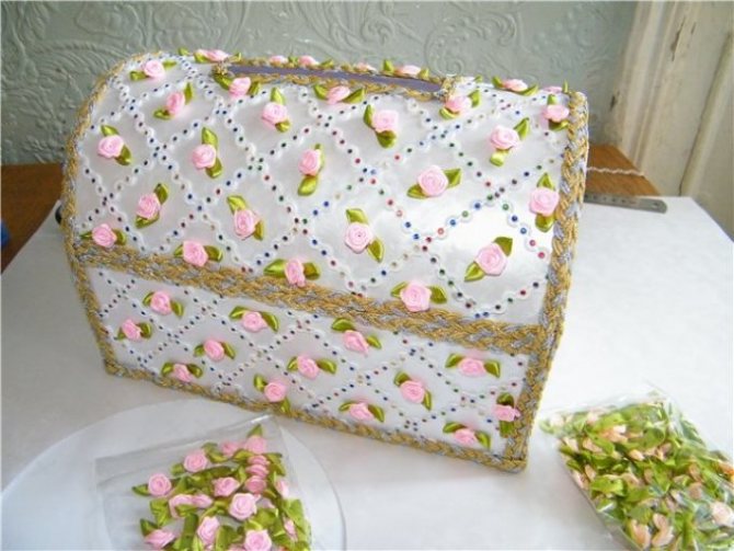 Украшаем свадебную коробку для денег