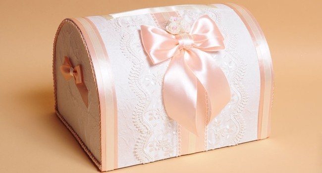Украшаем свадебную коробку