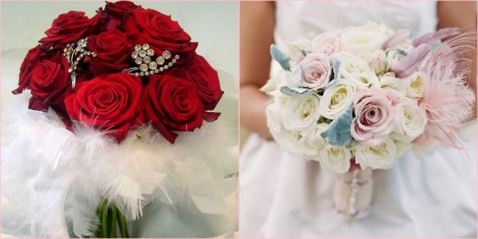 Украшайте перьями композицию зимой