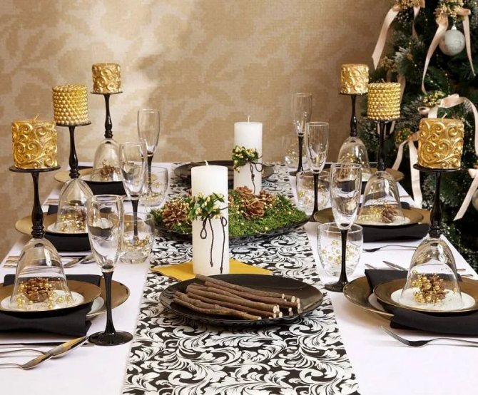 Украшение стола к новому году