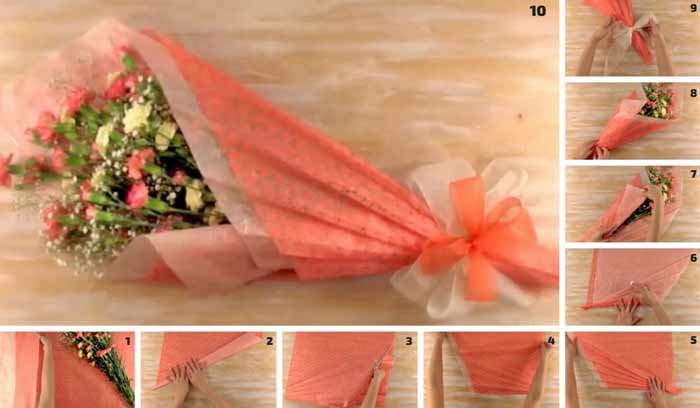 Упаковываем цветы