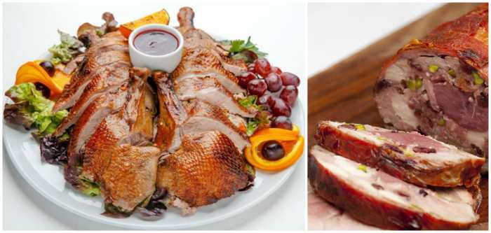 Утка по-пекински и мясной рулет