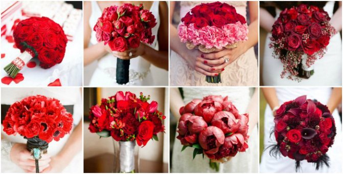 Варианты розового свадебного букета