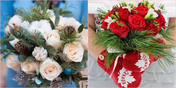 Варианты с веточками ели на мороз