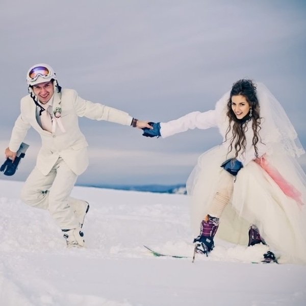 веселая свадьба зимой