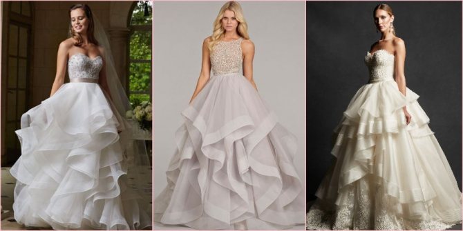 Воланы изготавливают из плотного шелка и органзы