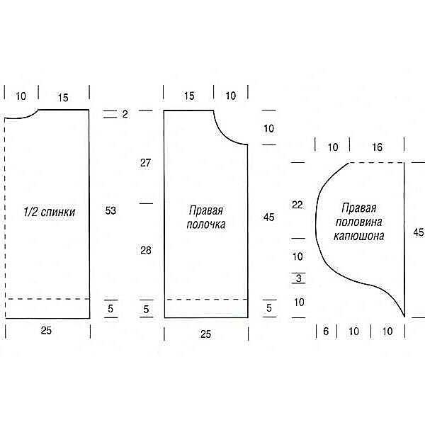 Выкройка накидки с капюшоном для венчания