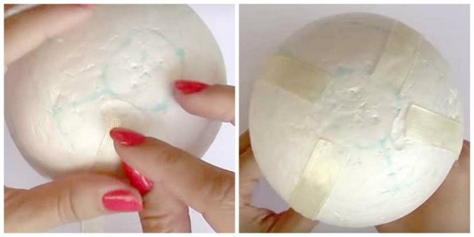 Зафиксировать ленту на ручке