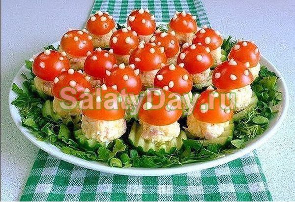 Закуска «маленькие мухоморы»