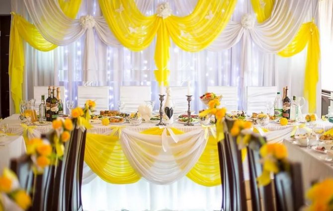 зал в жёлтом цвете