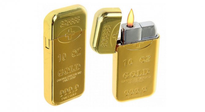 Зажигалка «Слиток Золота» в футляре