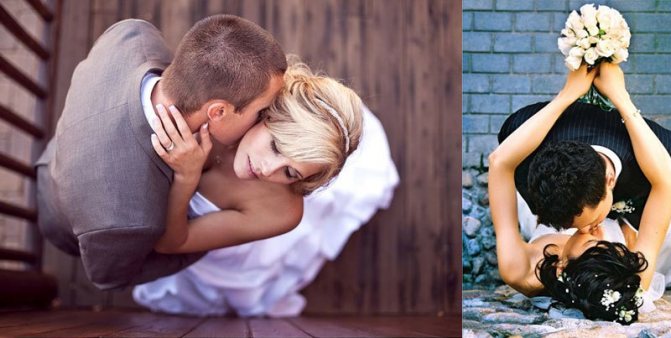 Жених и невеста сверху вниз