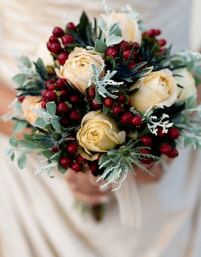 зимний свадебный букет невесты