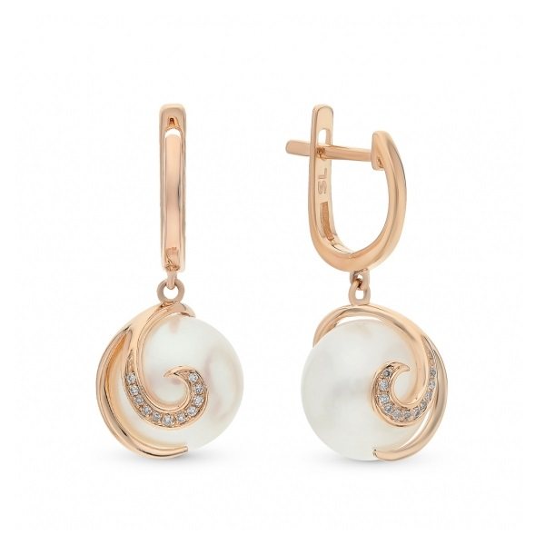 Золотые серьги с бриллиантами санлайт