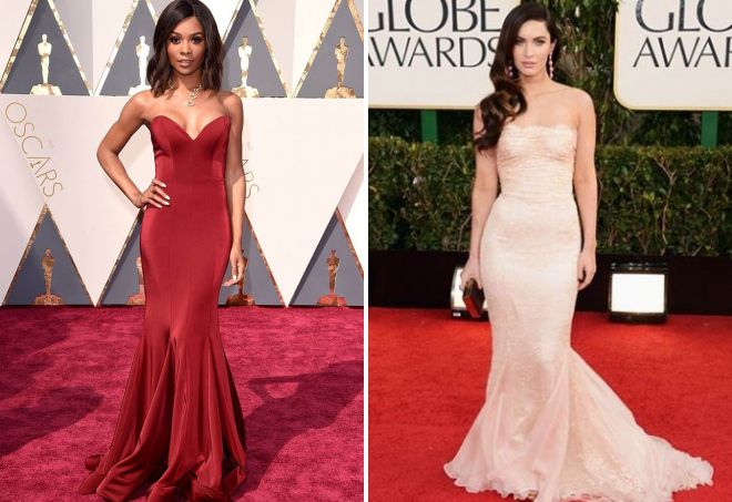 Зури Холл и Меган Фокс в платье-рыбка